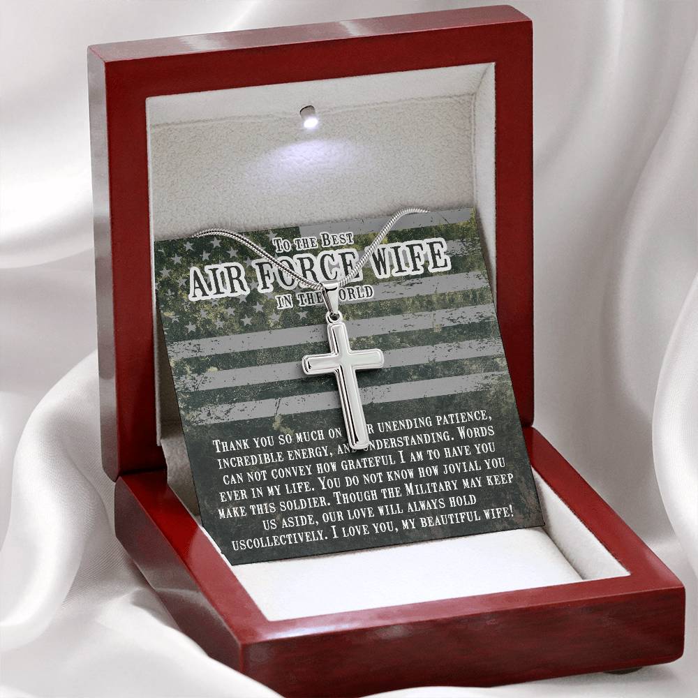 To Air Force Wife - Thank you so much - Artisan Cross Necklace