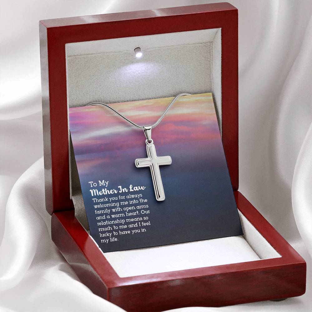 To Mother In Law - Thank you for always - Artisan Cross Necklace