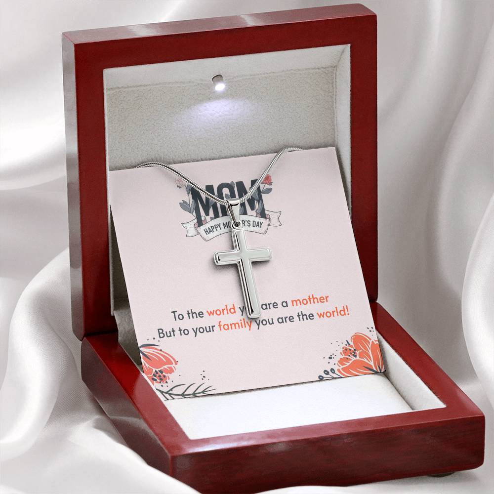 Mother's Day - To the world - Artisan Cross Necklace