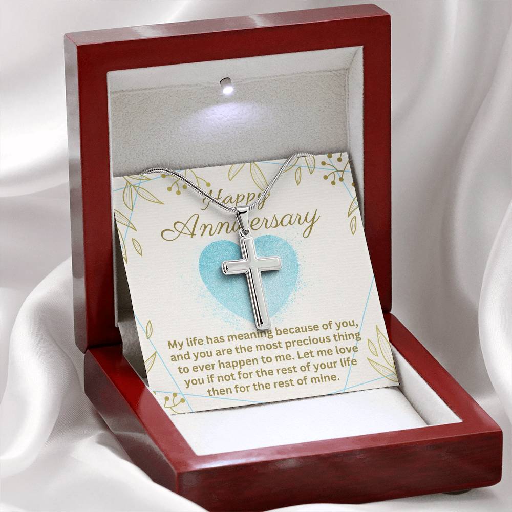 Anniversary - My life has meaning - Artisan Cross Necklace