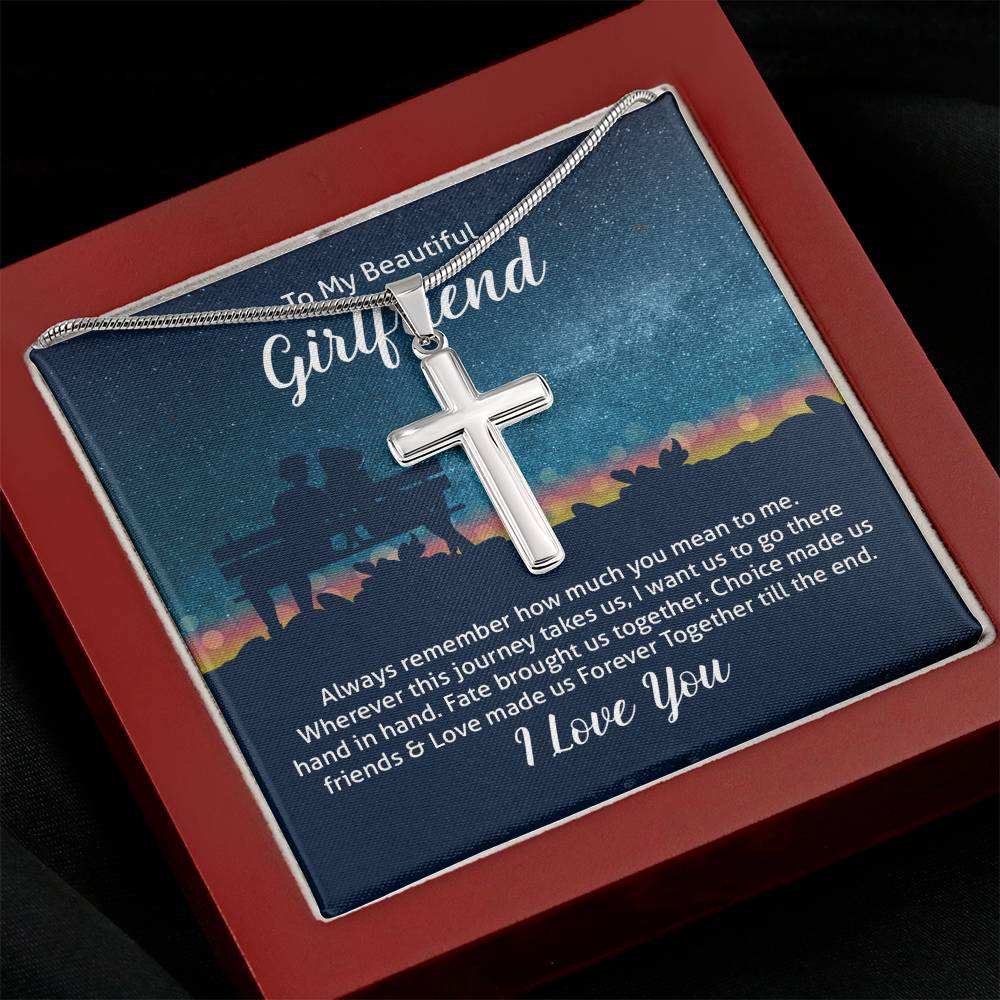 To Girlfriend - Always remember - Artisan Cross Necklace