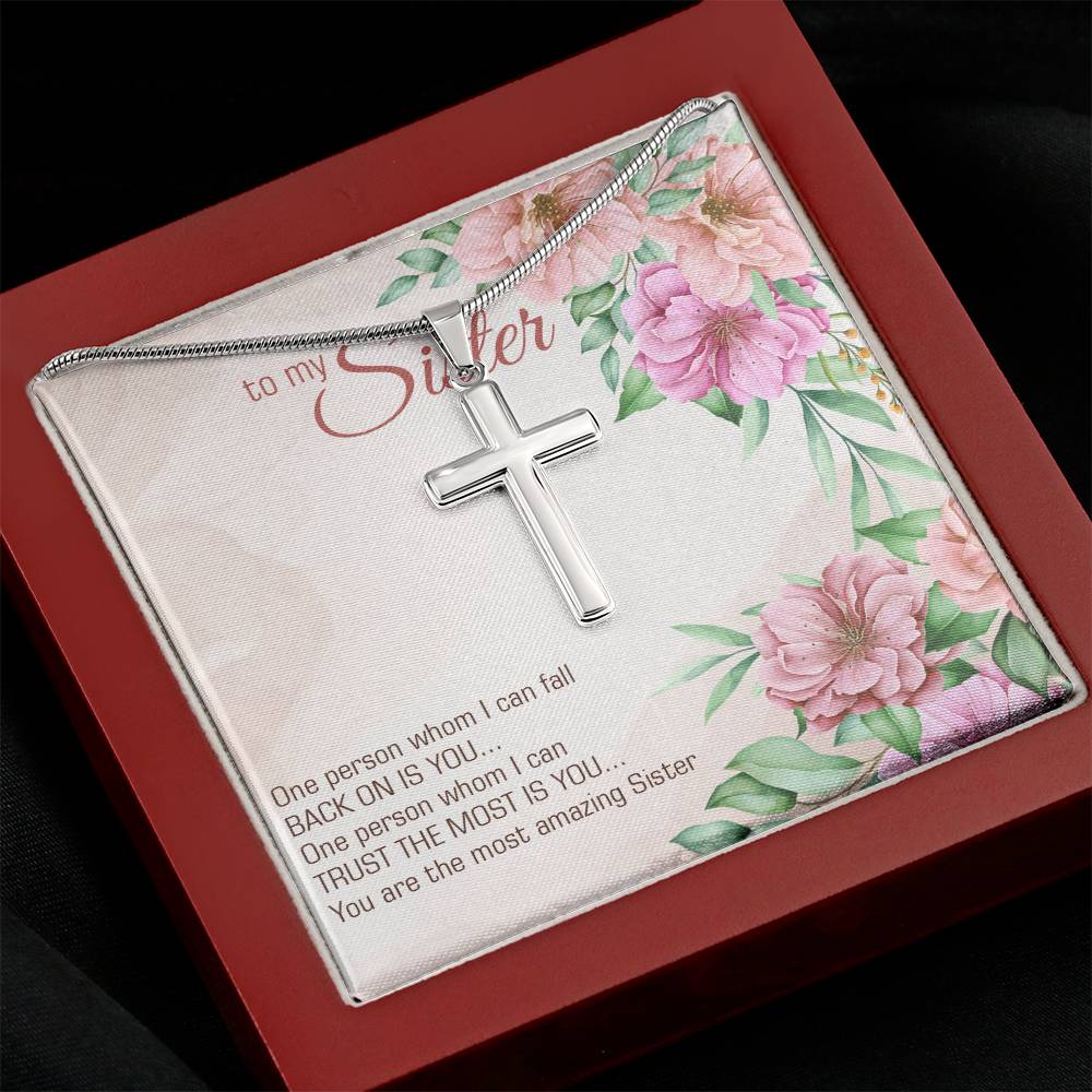 To Sister - One person - Artisan Cross Necklace