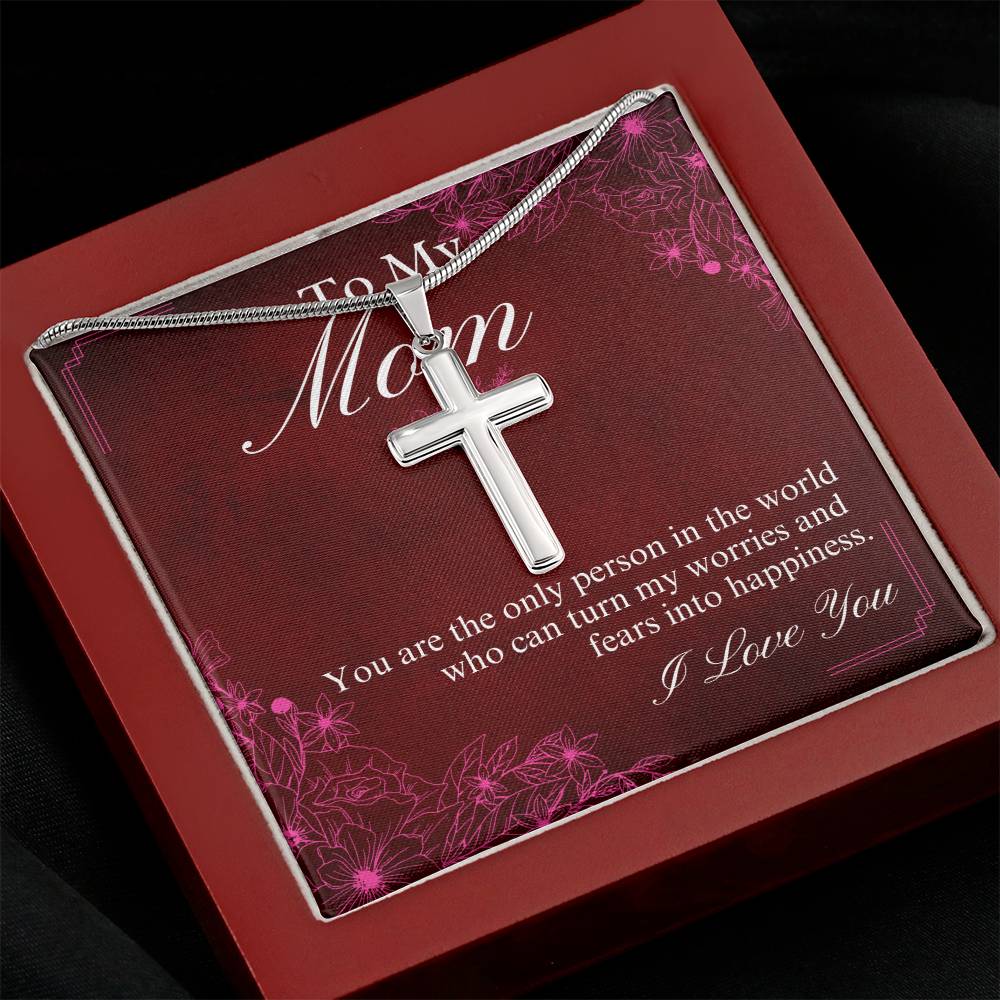 To Mom - You are - Artisan Cross Necklace