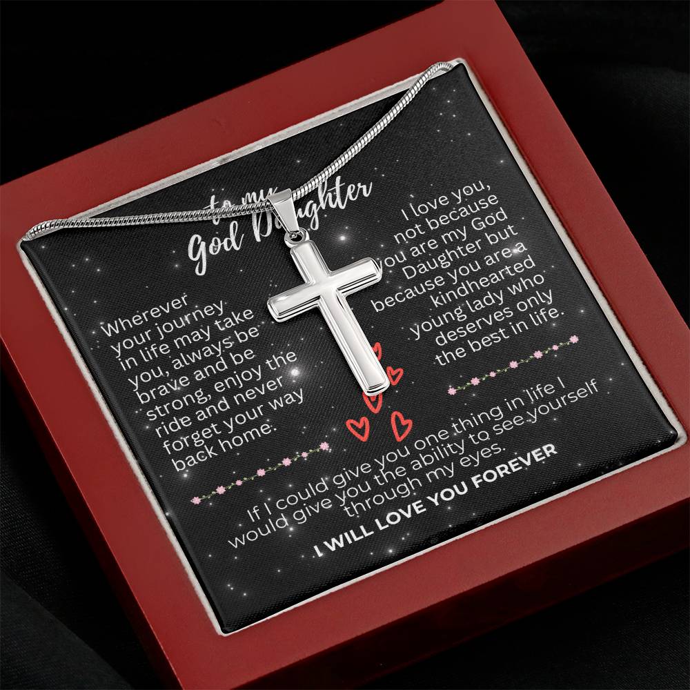 To God Daughter - Wherever your journey - Artisan Cross Necklace