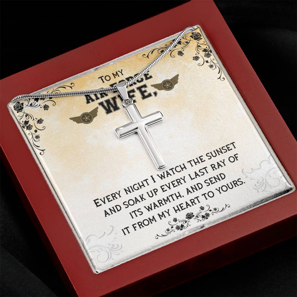 To Air Force Wife - Every night - Artisan Cross Necklace