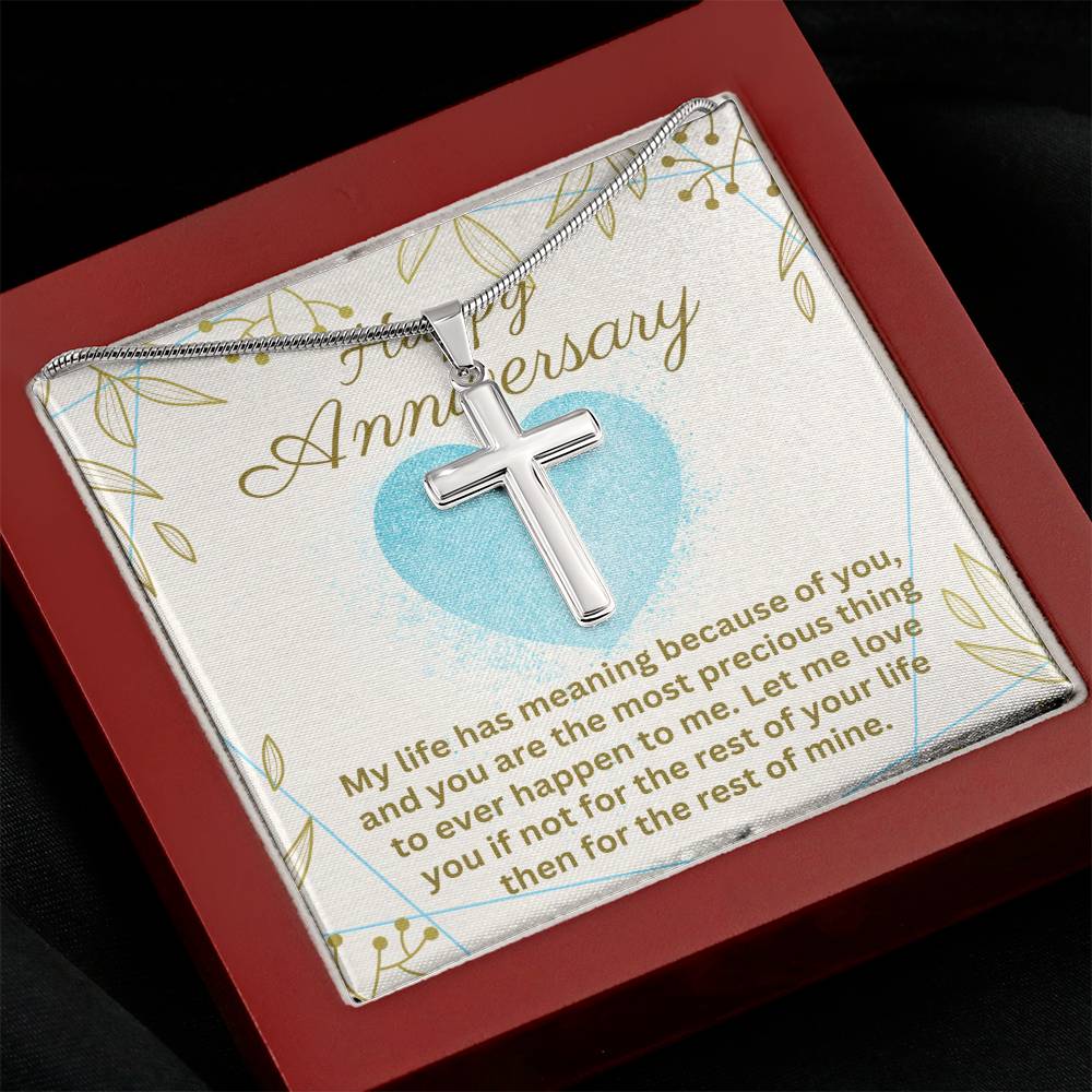 Anniversary - My life has meaning - Artisan Cross Necklace