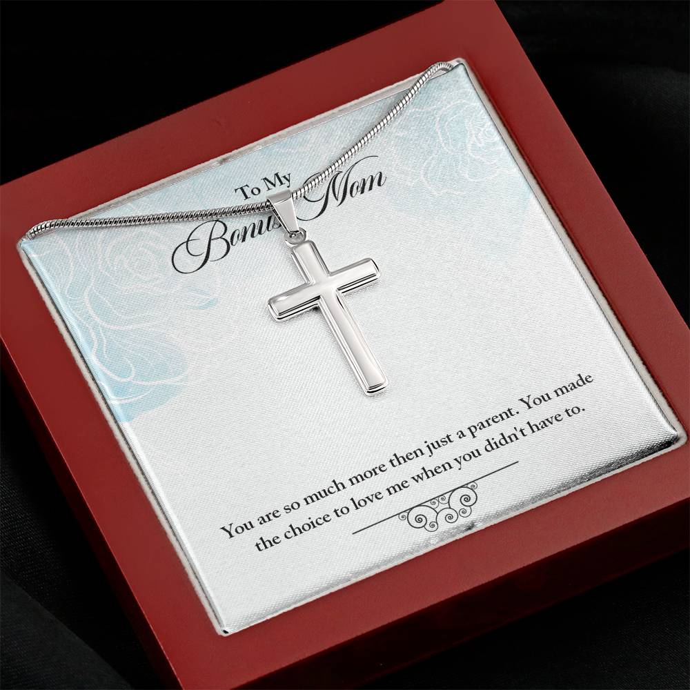 To Bonus Mom - You are so much - Artisan Cross Necklace