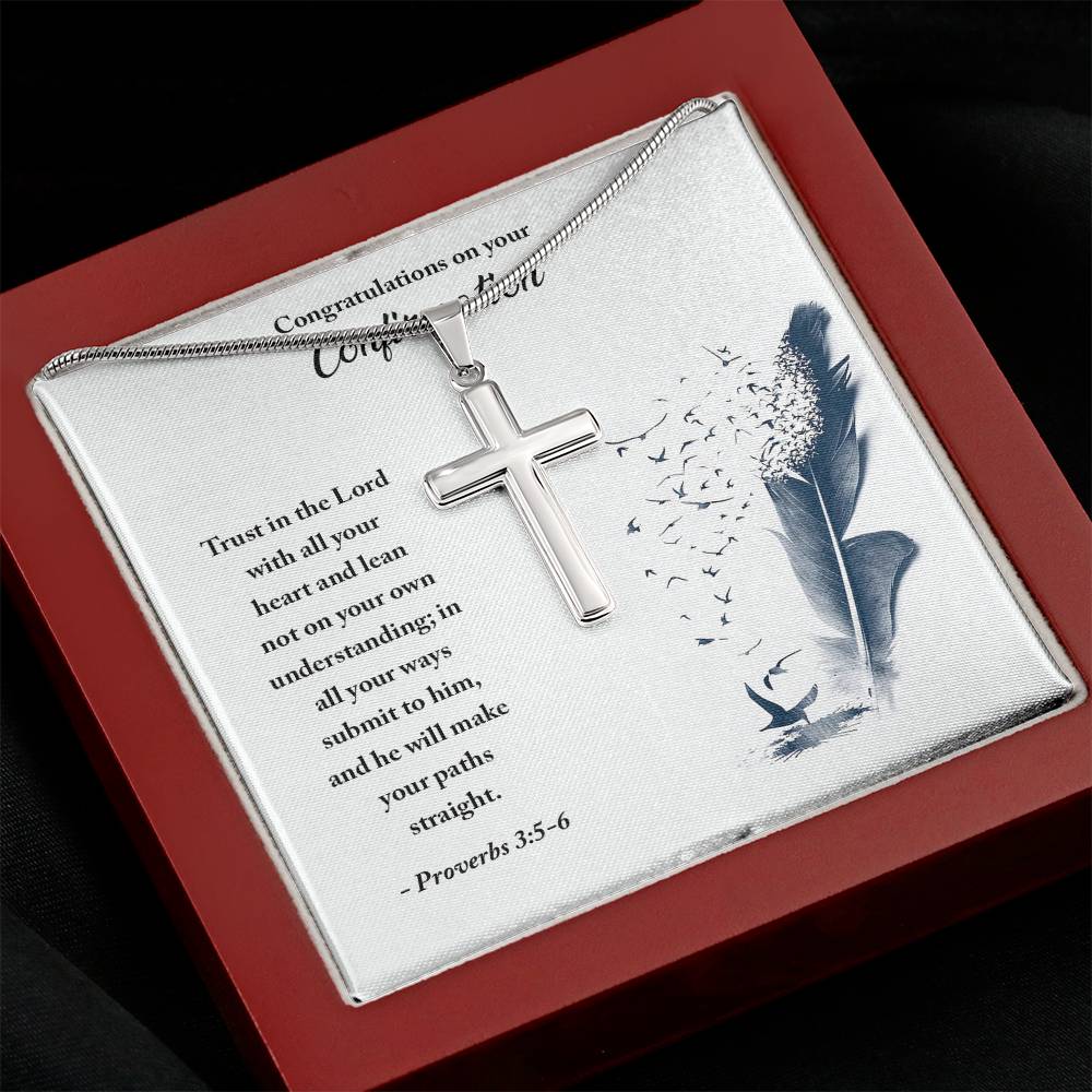 Confirmation - Trust in the Lord - Artisan Cross Necklace