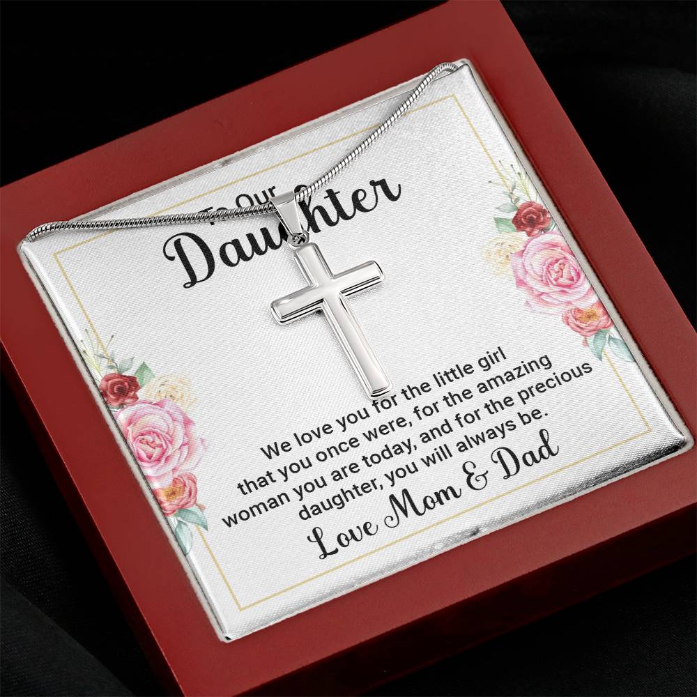 To Daughter - We love you - Artisan Cross Necklace