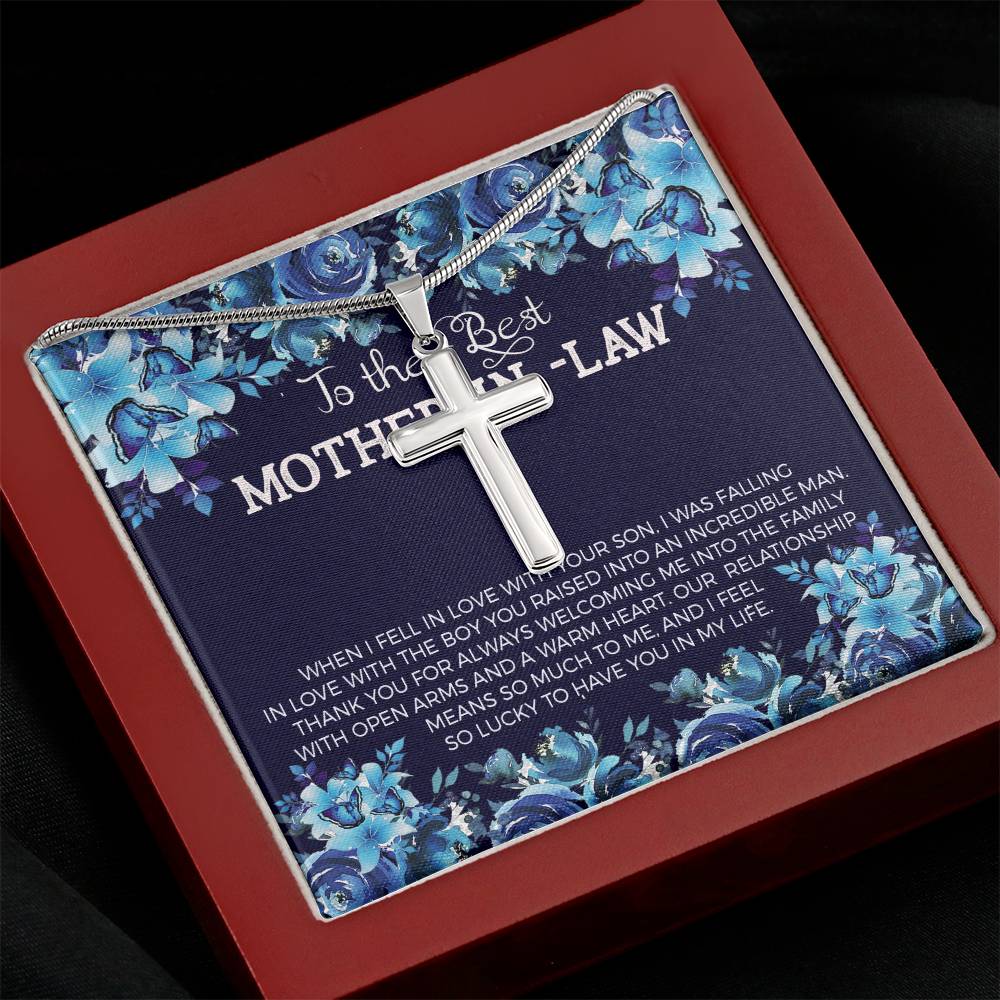 To Mother In Law - When I fell in love - Artisan Cross Necklace