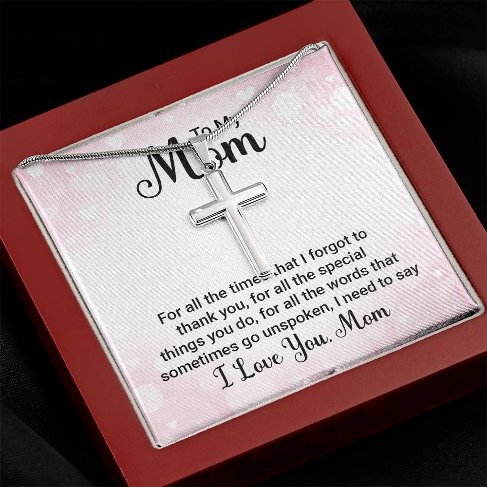 To Mom - For all the times - Artisan Cross Necklace