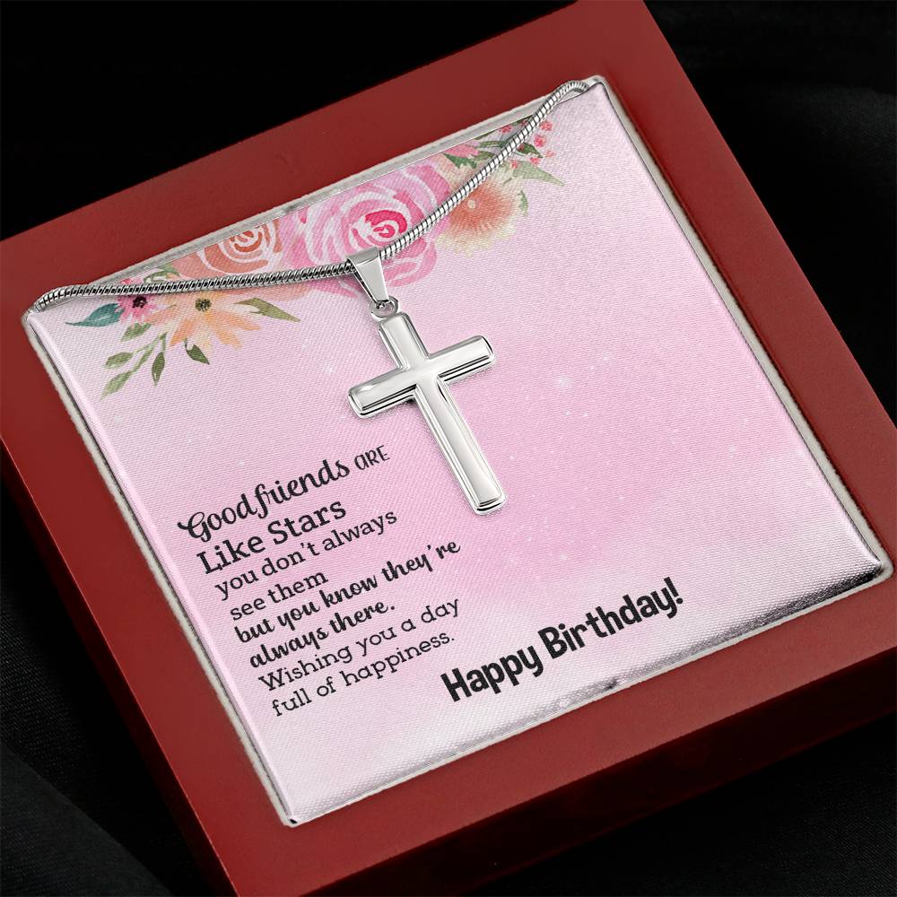 Birthday - Good friends - Artisan Cross Necklace