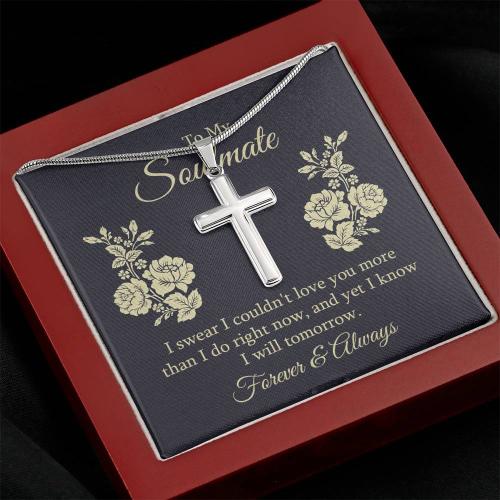 To Soulmate - I swear - Artisan Cross Necklace