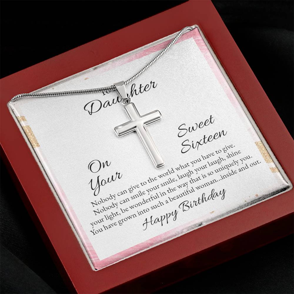 To Daughter - On your sweet sixteen - Artisan Cross Necklace