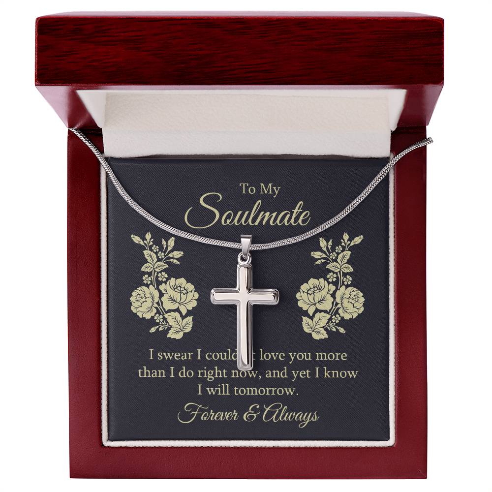 To Soulmate - I swear - Artisan Cross Necklace