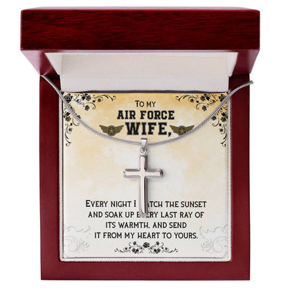 To Air Force Wife - Every night - Artisan Cross Necklace