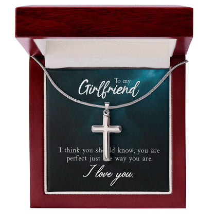 To Girlfriend - I think you - Artisan Cross Necklace