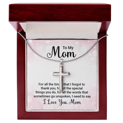 To Mom - For all the times - Artisan Cross Necklace