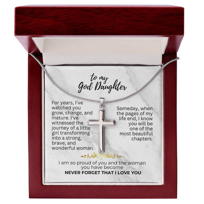 To God Daughter - For years - Artisan Cross Necklace