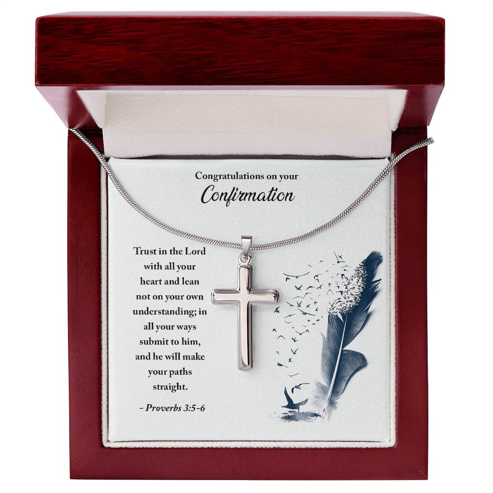 Confirmation - Trust in the Lord - Artisan Cross Necklace