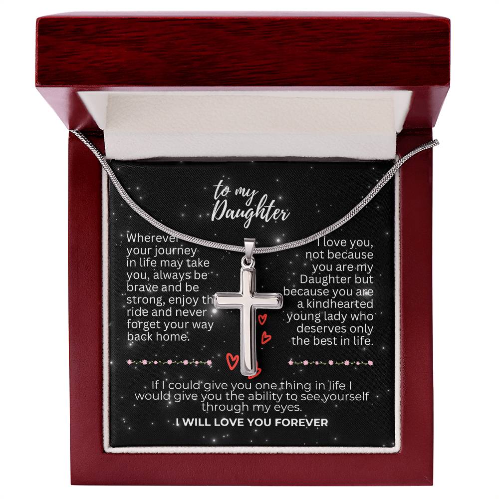 To Daughter - Wherever your journey - Artisan Cross Necklace