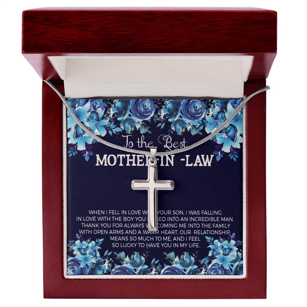 To Mother In Law - When I fell in love - Artisan Cross Necklace