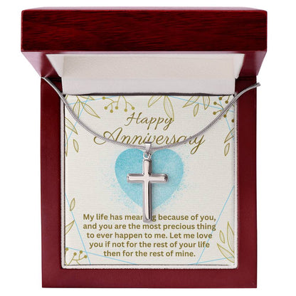 Anniversary - My life has meaning - Artisan Cross Necklace