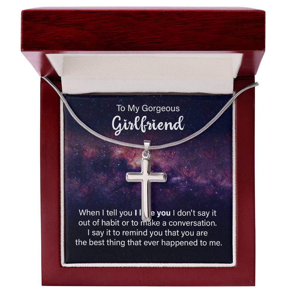 To Girlfriend - When I tell you - Artisan Cross Necklace