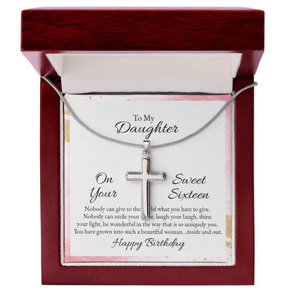 To Daughter - On your sweet sixteen - Artisan Cross Necklace