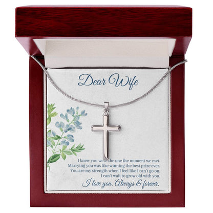 To Wife - I knew you were - Artisan Cross Necklace