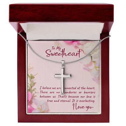 To Sweetheart - I believe we are - Artisan Cross Necklace